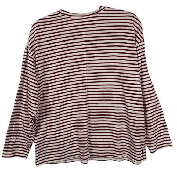 AYR The French Fry Tee Brick Lane Rust Striped Pima Long Sleeve Oversized Small - Picture 5 of 12